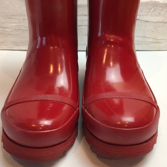 Sorel Joan Short Rain Cherry Red Waterproof Boots size 6 - Picture 5 of 10